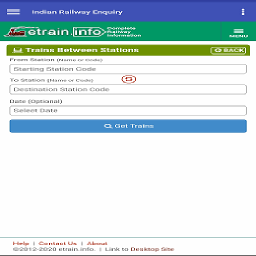 IndianRailwayEnquiry Screen 3