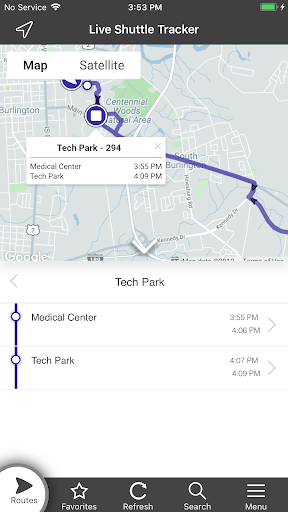Premier Coach Shuttle Tracker Screen 2