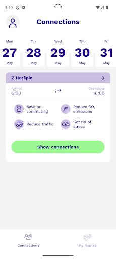 Android application Yedem Carpool screenshort
