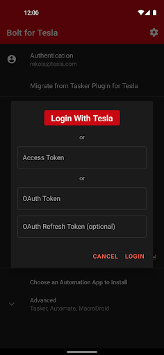 Bolt for Tesla - Tasker Plugin Screen 2