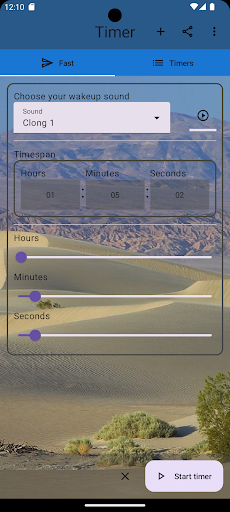 Android application Timer screenshort