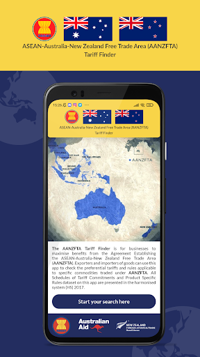 Android application AANZFTA Tariff Finder screenshort