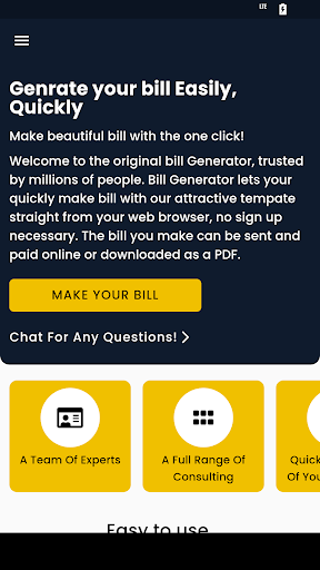 Android application OnlineBillGenerator screenshort