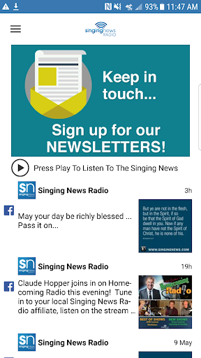 Android application Singing News Radio screenshort