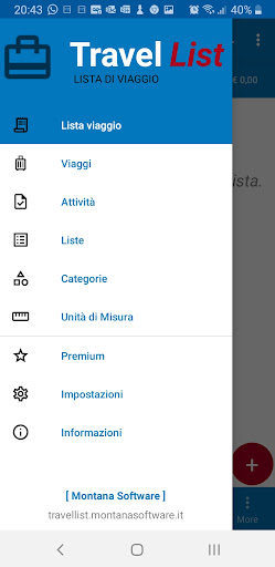 Android application Travel List - Lista da viaggio screenshort