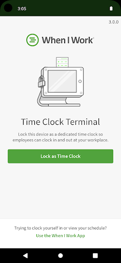 Android application Time Clock Terminal screenshort
