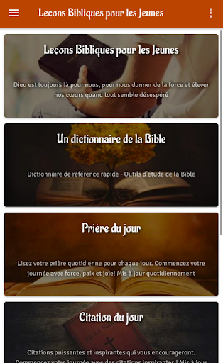 Android application Etudes bibliques pour ados screenshort