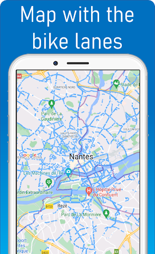 Android application Bicycle lanes Nantes screenshort