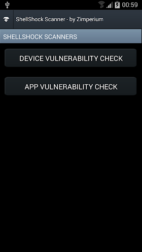 Android application Shellshock Scanner - Zimperium screenshort