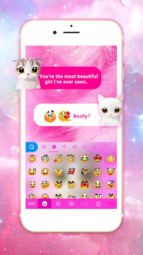 Pink Cat Keyboard Theme Screen 3
