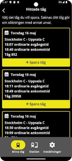 Mina Tåg Screen 2