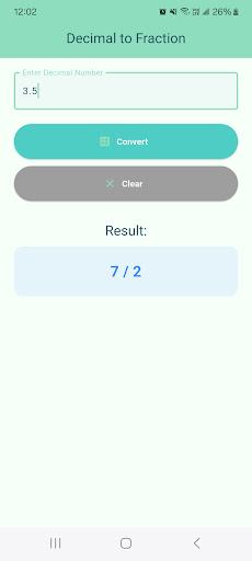 Decimal to Fraction Converter ekran görüntüsü
