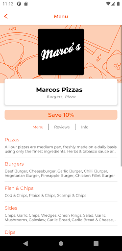 Marcos Pizza Barry Screen 2