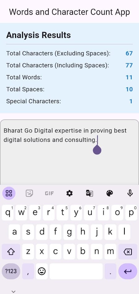 #1. Words & Character Count (Android) Ved: Bharat Go Digital