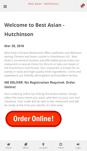Android application Best Asian Hutchinson Ordering screenshort