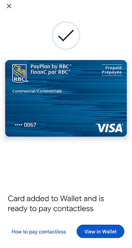 PayPlan by RBC Wallet Screen 3