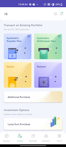 Moneyfront Direct Mutual Funds Screen 2