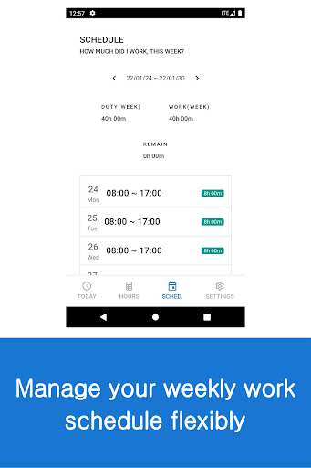 MyWorkHours - Flex Time Mgmt. Screen 3