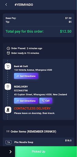 Food Runners - Driver Screen 3