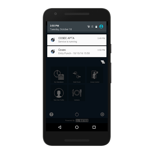Android application MATRIX COSEC APTA screenshort
