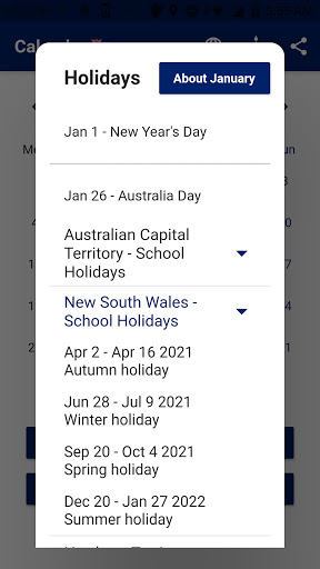 Australian Calendar 2024 Screen 2