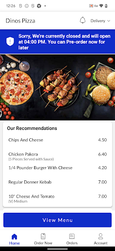Dinos Pizza Screen 2