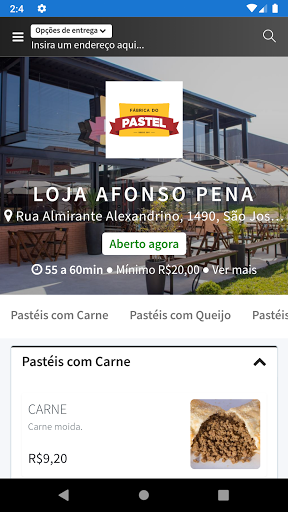 Android application Loja Afonso Pena screenshort