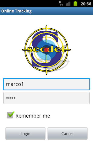 Android application onlineTracking by secdet® screenshort