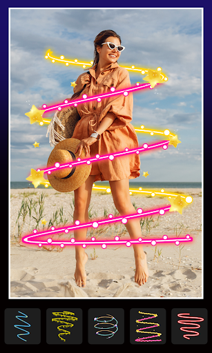 Android application Neon Spiral Line Photo Editor screenshort