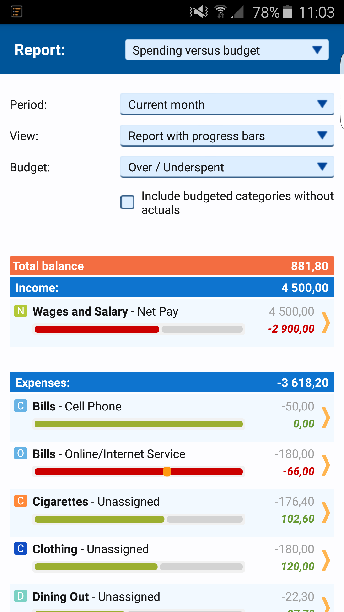 Android application myMC - Personal Finance PRO screenshort
