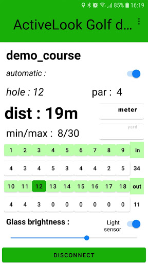 ActiveLook Golf Demo Screen 2
