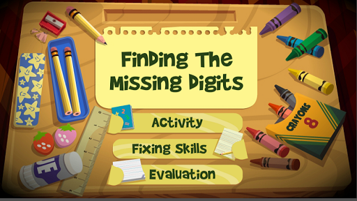 Android application Finding Missing Digit r Digits screenshort