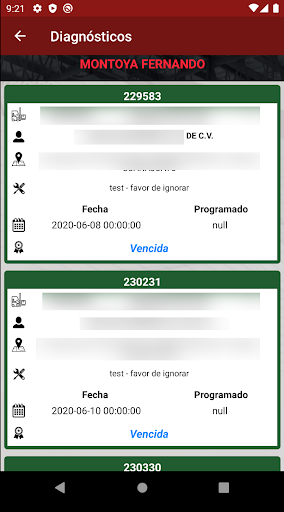 In Site Service MOMATT Screen 3