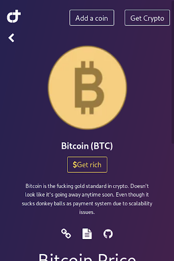 Crypto Tracker - track Bitcoin Screen 2