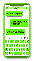 screenshot of Neon Green Chat Keyboard Theme