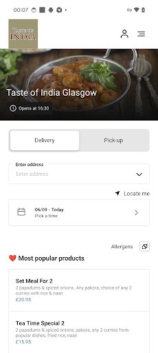 Taste of India Glasgow Screenshot 1 - AppWisp.com
