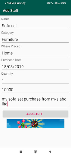 Stuff Manager Screen 3