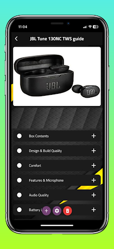 Android application JBL Tune 130NC TWS guide screenshort