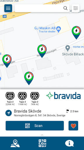 Android application Bravida Charge NORGE screenshort