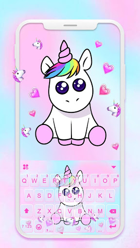 Android application Cute Girly Unicorn Keyboard Ba screenshort