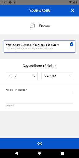 West Coast Catering Screen 2