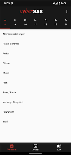Android application CyberSAX screenshort