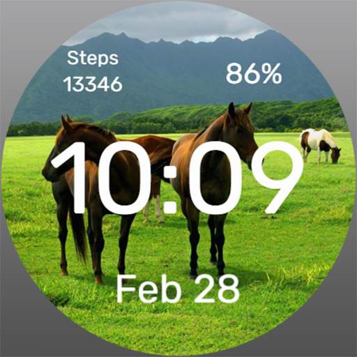 Watch face - Horses in meadow Logo