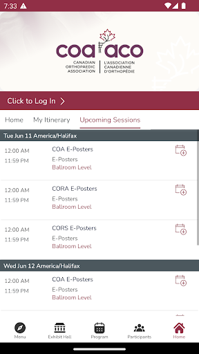 Android application COA Events screenshort