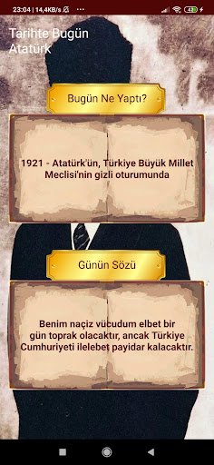 Android application Tarihte Bugün Atatürk screenshort