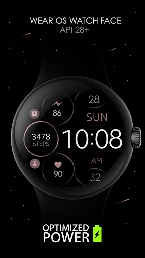 Android application Minimal Rose Gold 3 watch face screenshort