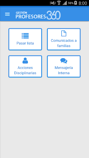 Android application Gestión Profesores 360 screenshort
