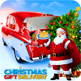 Santa Christmas Tree Gifts Delivery Car icon