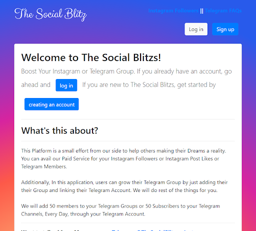 Android application The Social Blitz TeleGrowthHub screenshort