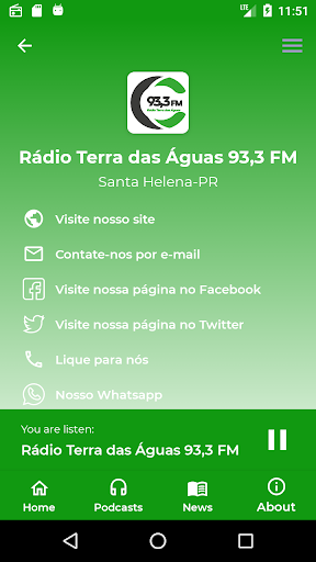 Rádio Terra das Águas 93,3 FM Screen 2